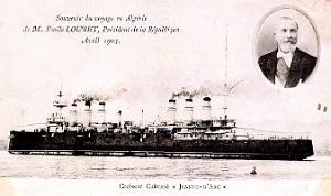 Algerie - Voyage du President Loubet en 1903  - Croiseur-Cuitassier Jeanne d'Arc